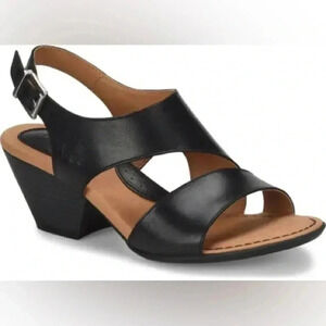 B.O.C. Ángulo In Black Leather Sandals